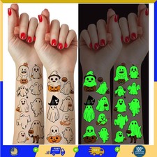 Halloween Glow Ghost Tattoos, 12 sheets Temporary Body Art