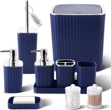 Navy Blue Bathroom Accessories Set Gorgeous Bathroom Set 10PC Bathroom Accessory