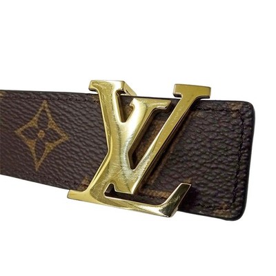 LOUIS VUITTON Monogram Belt LV Initial 30MM Reversible M0565 Brown