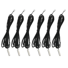 6Pcs 10K Temperature Sensor Probe 1M NTC3950 Thermistor Stainless Steel Temp Sen