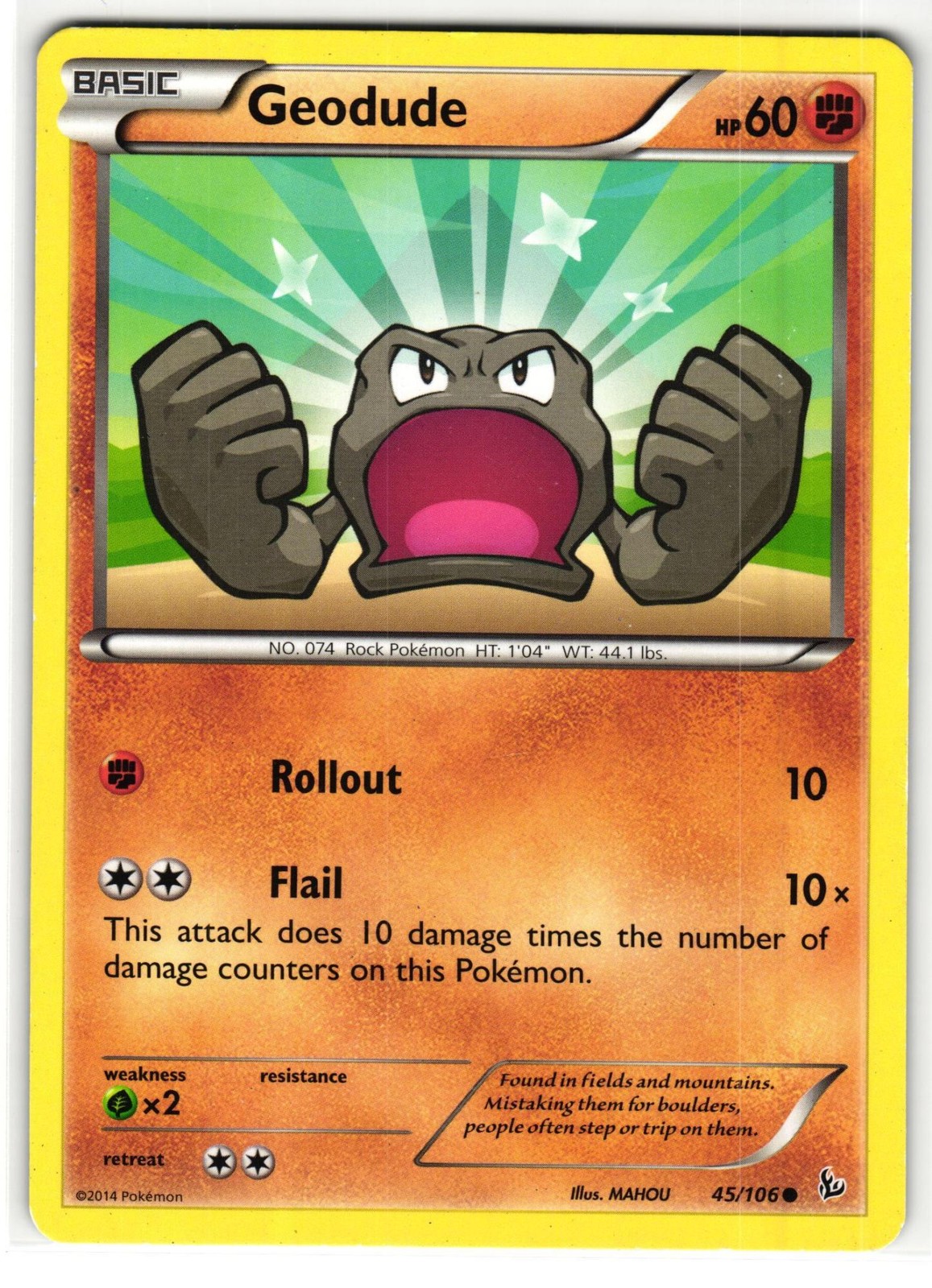 GEODUDE 45/106 FLASHFIRE ENGLISH POKEMON TCG