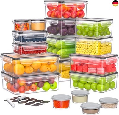 JSCORES Food Storage Containers with Lids Set of 36 (18 Containers + 18 Lids)