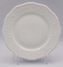 Limoges France Raynaud Ceralene Hawthorn Embossed White Salad Plate 7 1/2"