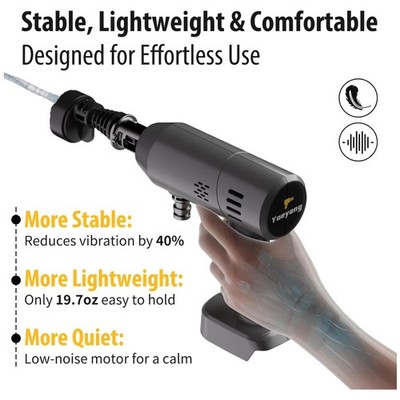 Rechargeable Cleaning Tool - 6-in-1 Nozzle, Lightweight Grey