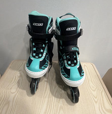 ECOO XL Inline Skates Black/Teal/White Adjustable Size US 7-10