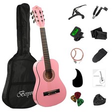 30in Beginner Acoustic Guitar Basic Starter Kit Tuner Bag Capo Strings Winder...