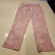 Figs Marble Rose Technical Scrub Pants Women's M Pink 