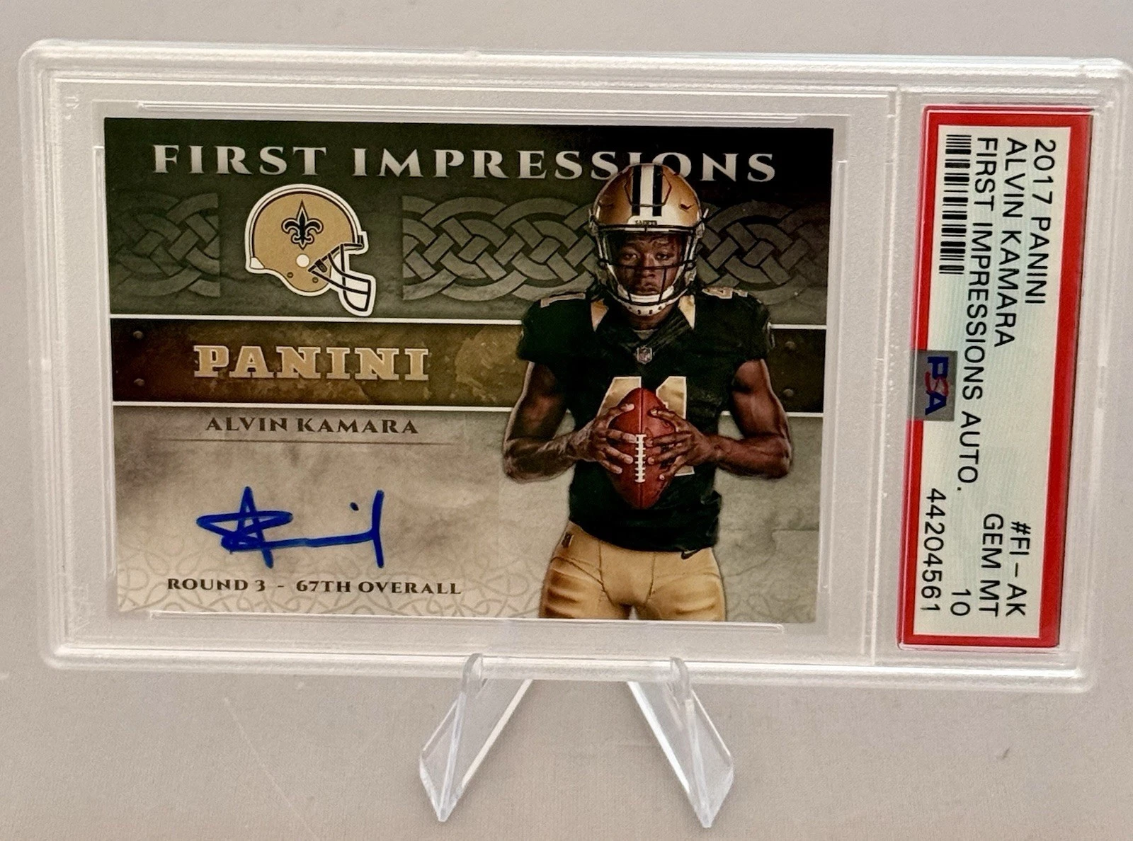 Alvin Kamara Panini First Impressions Autograph #FIAK Base