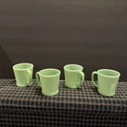 Fire King Coffee Cups (Lot of 4) Jadeite Green D Handle (Set 1)