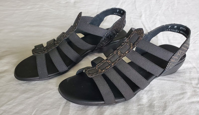 Munro Women's Slingback Sandal with Shock Absorbing Heel ~ Size 7 M ~ Black