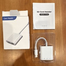 Dual Slot USB SD/MicroSD Card Reader for iPhone iPad, 256GB, Plug  Play