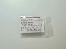 GENUINE KESTER SOLDER 60/40 .031   0.8mm ROSIN CORE, 24-6040-0027/44, 3 FEET