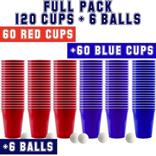 Confezione da x120 Ufficiali American cup 60 Blu 60 Rosse 6 Palle Coppe - Foto 20 di 24