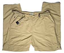 LL Bean Mens 33 x30.5 L Beige NO FLY ZONE Pants Convertible Zip Off Cargo Hiking