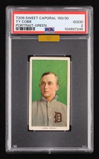 1909-11 T206 Sweet Caporal 150/30 Ty Cobb Portrait Green PSA 2 MBA Gold