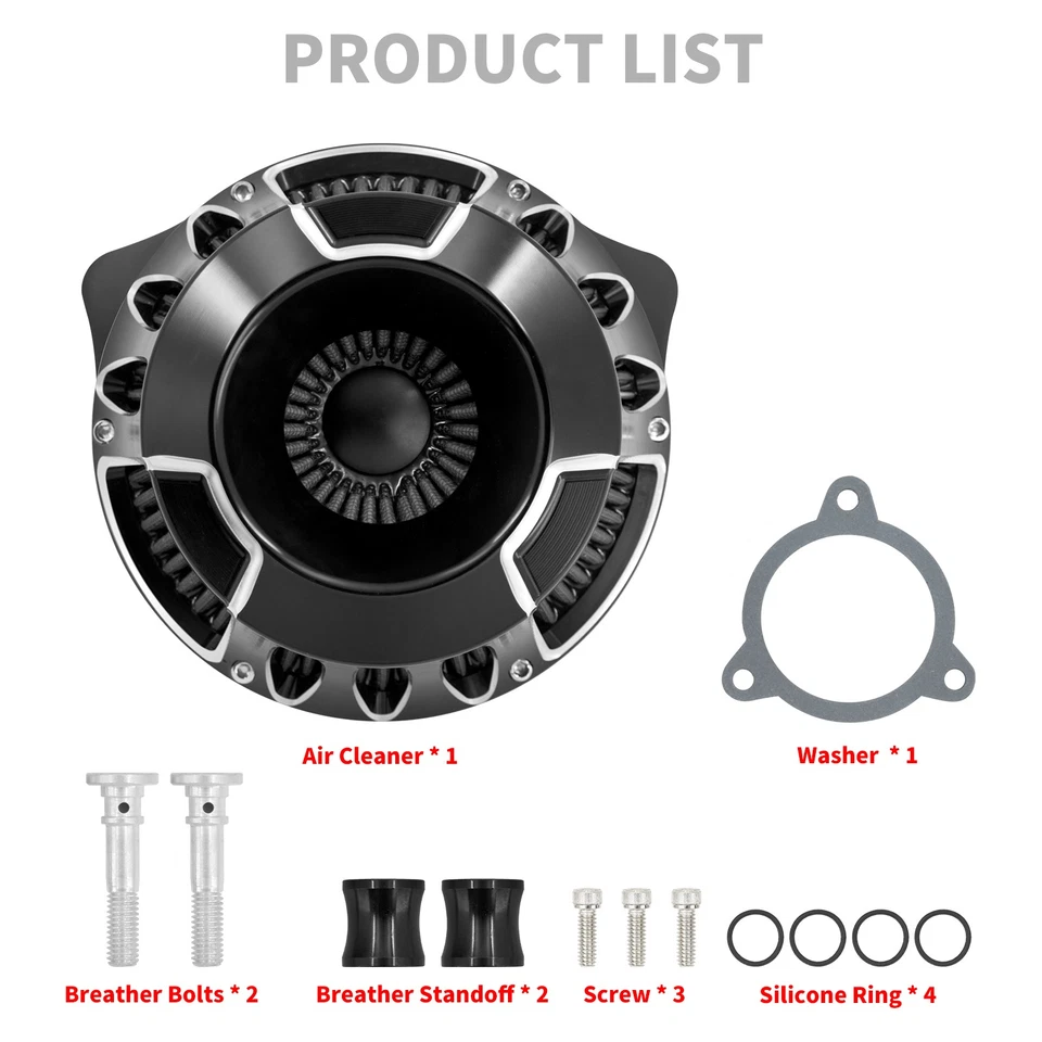 Filtro de aire CNC elemento gris para Harley 17-2025 Touring Road Street Glide Foto 2 de 4