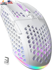 SM600 Wireless Gaming Mouse Tri Mode RGB Programmable Macro White