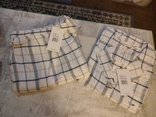 Cozy Earth Women's XXXL Farmhouse Long Sleeve Pajama Set Bone/Deep Blue