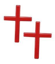 2PCS 3D Cross Stickers,Car Accessories Decals for Vehicles,Self Adhesive Red