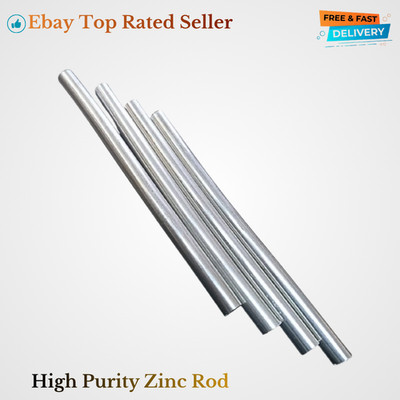 4pcs 99.99% High Purity Zinc Rod Zinc Metal Anode for Water Purification & Sc...