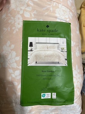 Kate Spade Rose Garden Floral Bird Full Queen Size 3 Pc Comforter Shams Set NEW