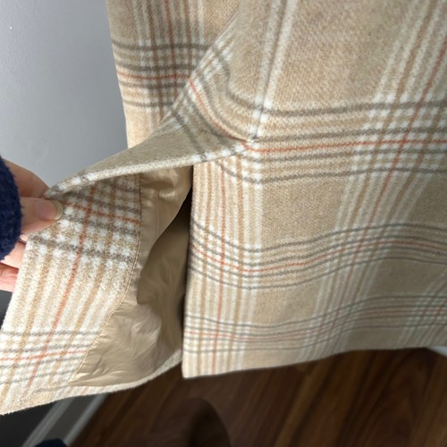 ASOS DESIGN oversized Plaid longline Overcoat Tan Mens Size M - Afbeelding 8 van 9