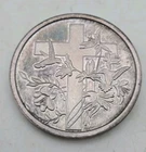 1 Troy Ounce .999 Fine Silver Round Cross With Hummingbirds