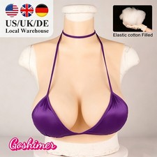 Realistic Silicone Breast Forms Breast Plate Fake Boobs B-H Cup For Crossdresser
