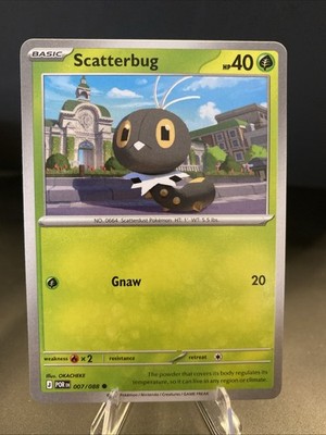 Pokémon TCG Scatterbug Basic 40 HP Grass 20 Attack PGO 007/088 Regular English