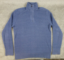 Banana Republic 1/4 Zip Sweater SZ Medium Heavy Ribbed Knit Blue XL Tall