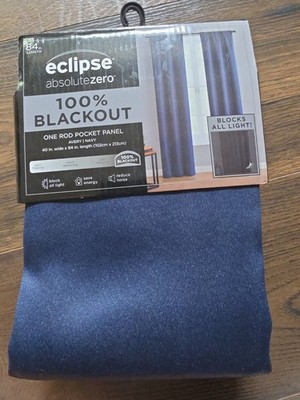 Eclipse Absolute Zero Blackout One Rod Pocket Panel Curtain Navy 84in x 40in