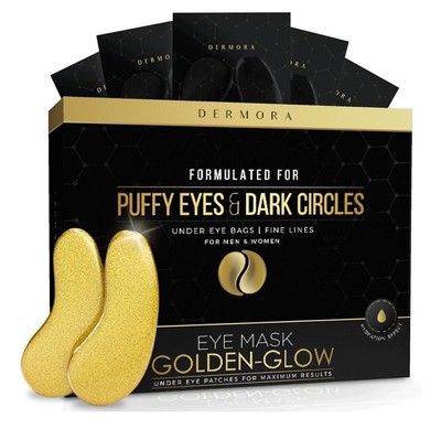 DERMORA Golden Glow Under Eye Patches (50 Pairs Eye Gels) -new