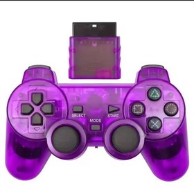 SET OF 2 PLAYSTATION 2 PS2 Dual Vibration WIRELESS Controller CLEAR BLUE/GREEN