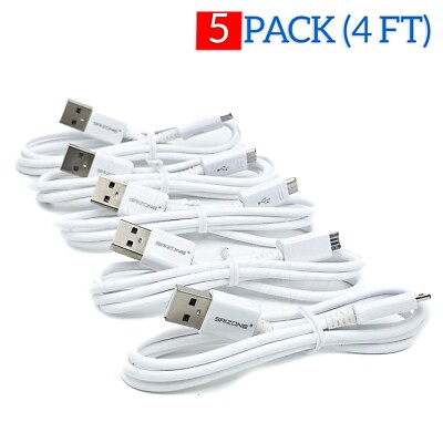 5x Micro USB Fast Charger Data Sync Cable Cord For Android Samsung LG (4FT)
