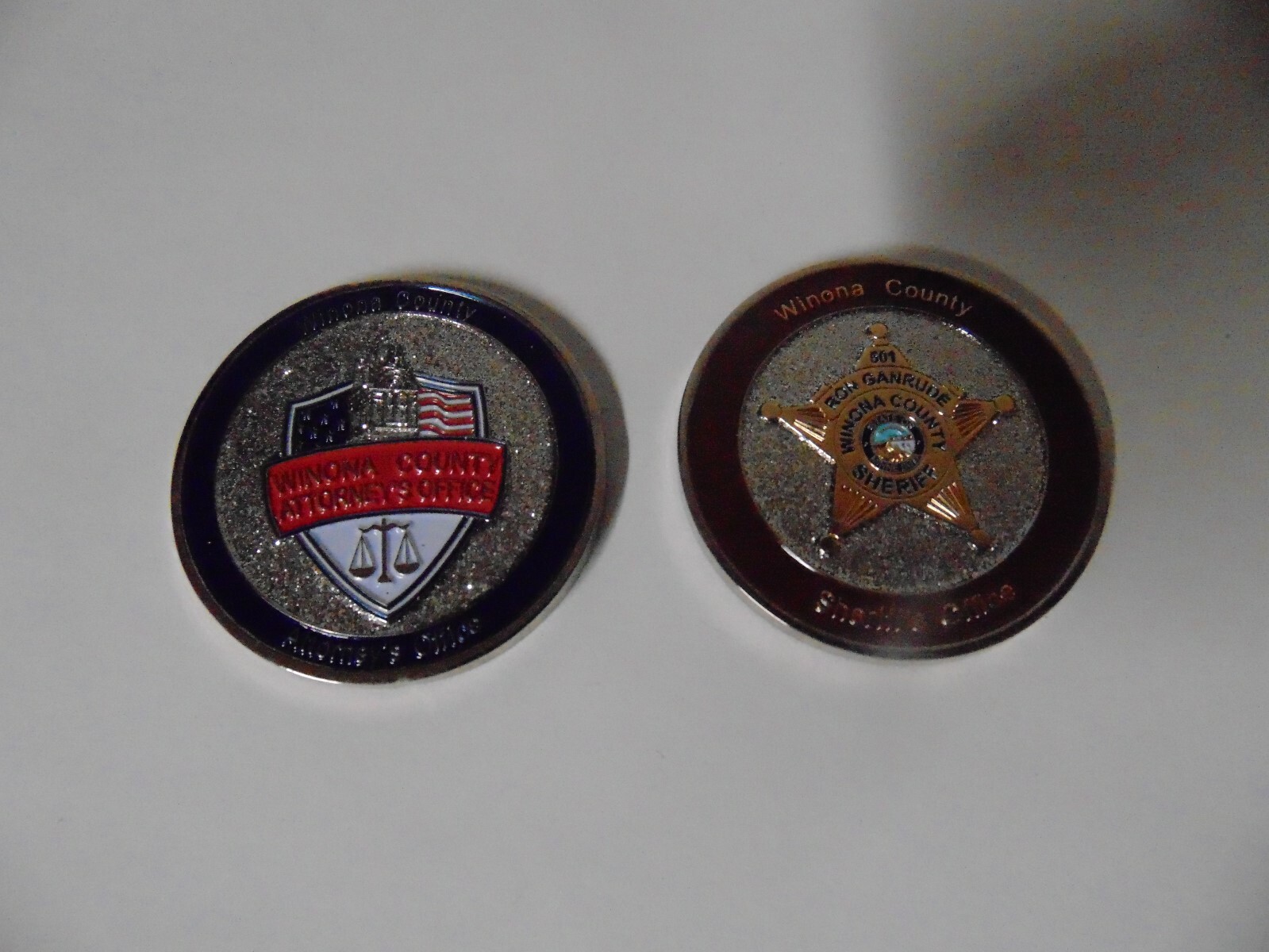 CHALLENGE COIN WINONA COUNTY MINNESOTA ATTORNEYS OFFICE SHERIFF RON