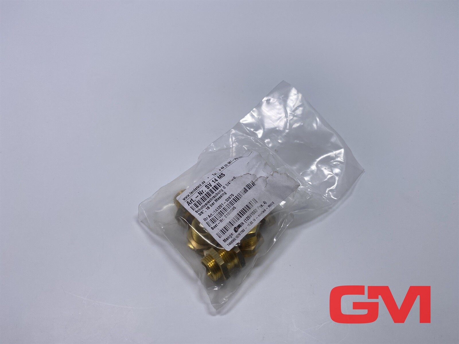 Ve 6x Landefeld Bulkhead Fitting SV14MS G1/4-G3/8 Brass