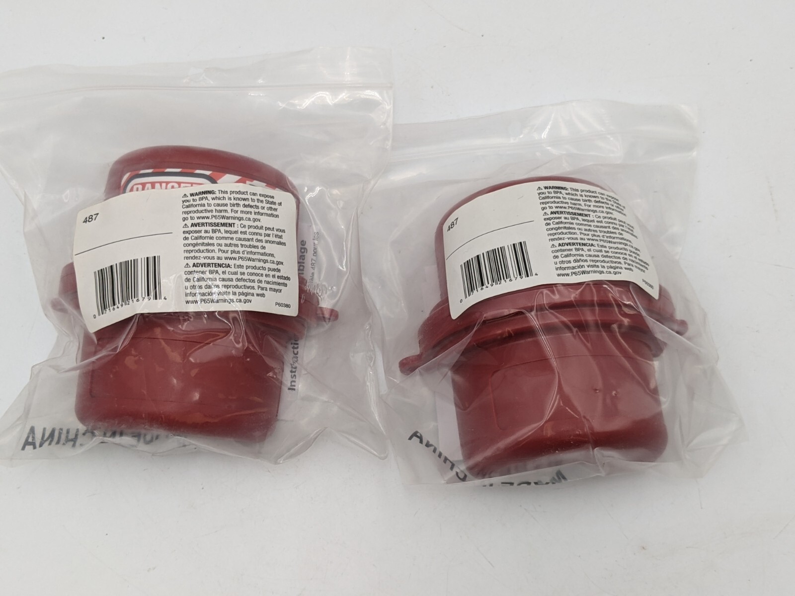 Lot of 2 Master Lock 487 Rotating Electrical Plug Lockout 110/220 Volt Plug