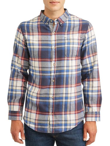 Burnside Men's Long Sleeve Brushed Woven Shirt - Navy - Medium (M) - Picture 2 of 6