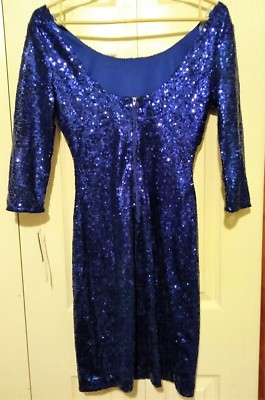my michelle sequin dress My Michelle Sapphire Blue Sequin Party Dress, Size 5 NWT