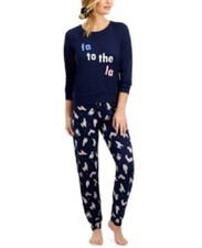 Jenni Women's Pajamas  Scrunchie Set Navy Blue Multicolor