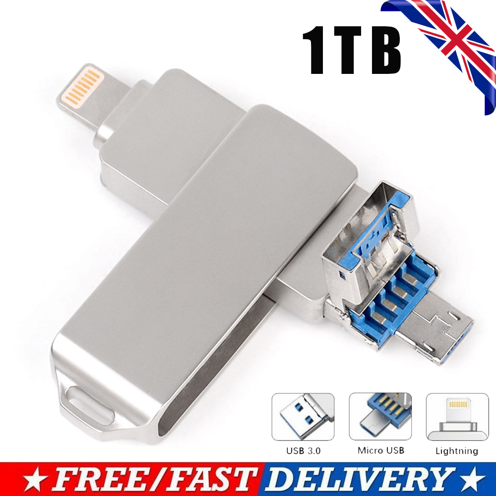 1TB USB Flash Drive Metal Thumb Hard Drive Memory Stick For