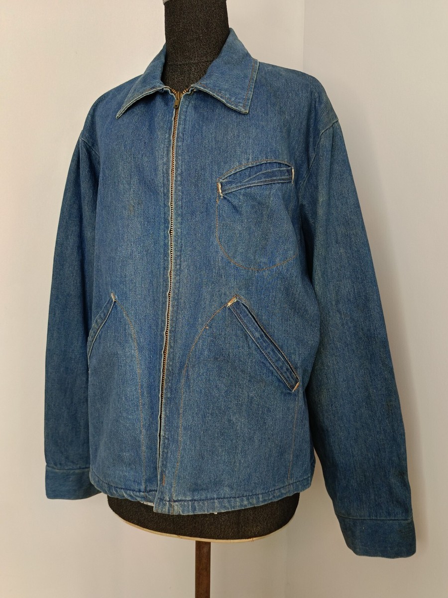 40s 50s Red White Blue Brand USA vintage Talon zipper denim work