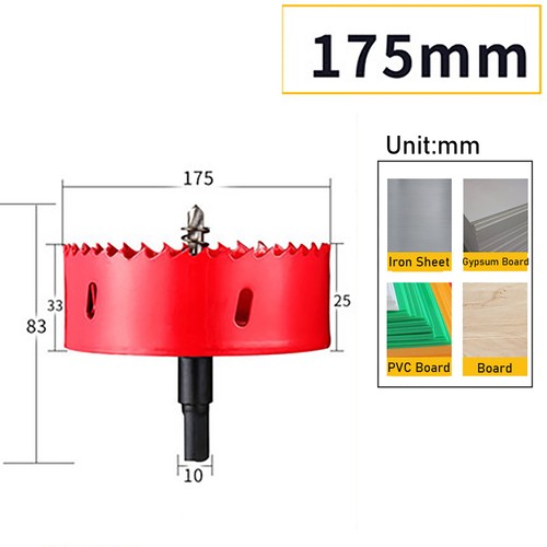 Bi metal Hole Saw 20mm-200mm Drill Bit Arbor Pilot Hole Saw Metal Wood Plastic - Picture 47 of 51