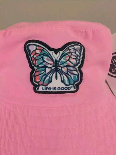 NEW LIFE IS GOOD TODDLERS Pink BUCKET HAT w/Tie-dye Butterfly 18M - 3T NWT - Picture 2 of 7