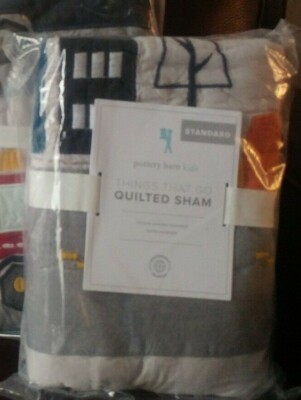 1pc Pottery Barn Kids THINGS THAT GO Standard Sham cars fire trucks 