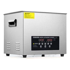 CREWORKS 15L Ultrasound Cleaner for Auto Tools Machine Parts with 450W Heater