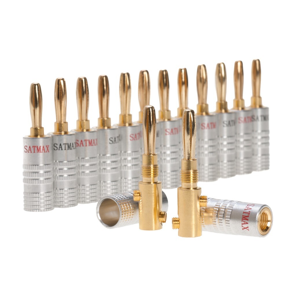 Cavi Amplificatori Premium 4 Connettori Banana Audio 4mm Placcati Oro - Per Altoparlanti E Amplificatori Hi-Fi Connettori Placcati Oro - Foto 3