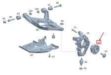 MERCEDES-BENZ GLE W167 Radtr&auml;gerlager hinten links A1673560200 NEU ORIGINAL