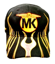 MotorKote Hat Graphic Logo Men's Vintage Flames Adjustable Baseball Cap Black
