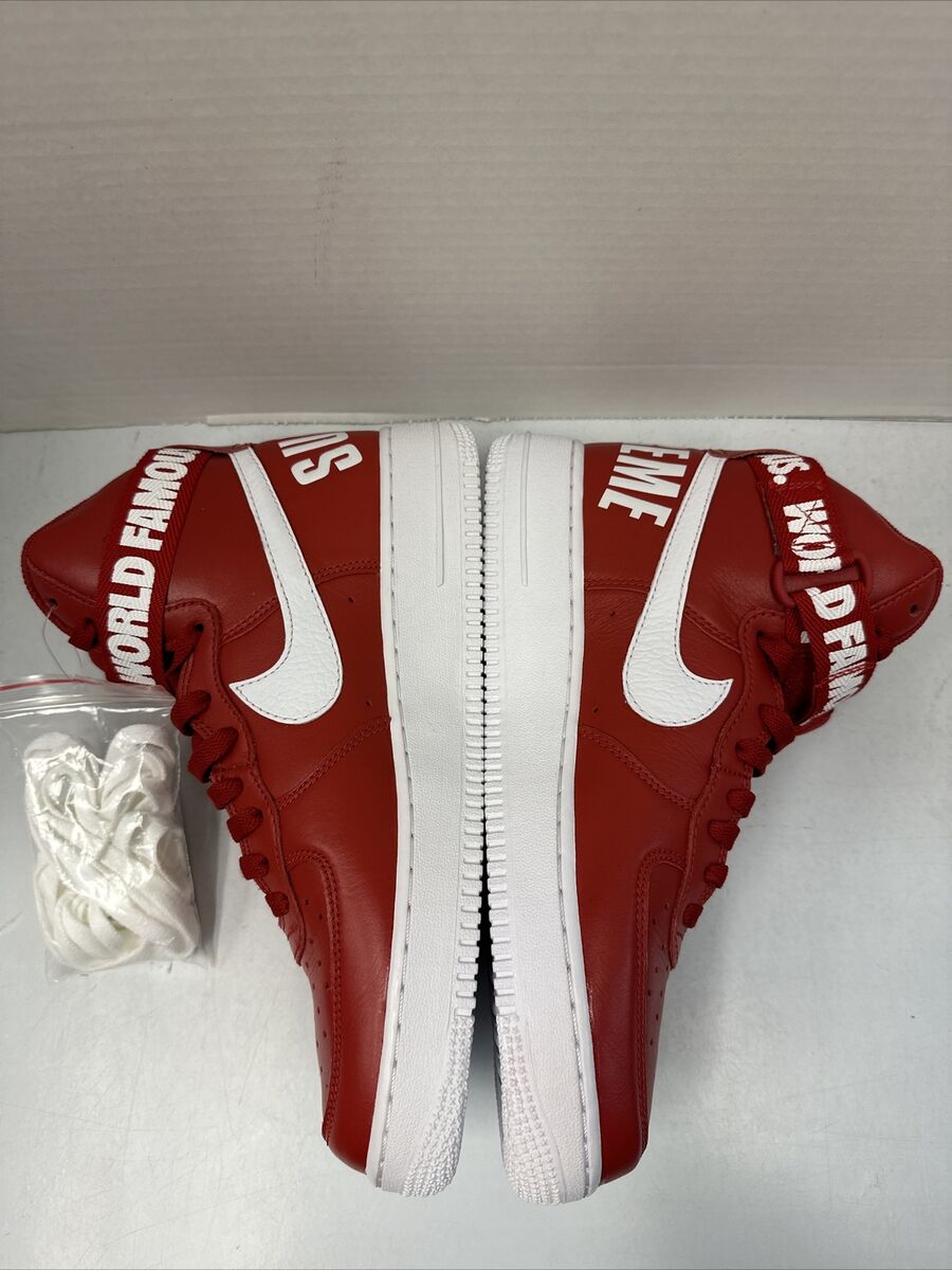 Nike Supreme x Air Force 1 High SP Red 2014 Size 9 Brand New Nike Supreme x Air Force 1 High SP Red 2014 Size 9 Brand New